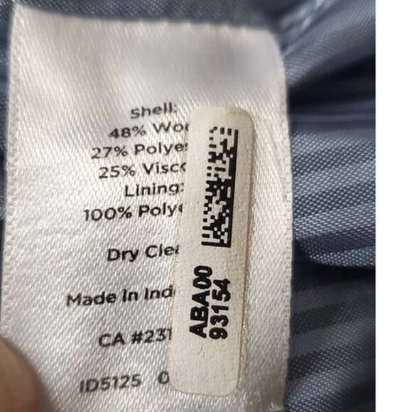 TALBOTS Colbolt Blue Peacoat 2 Button Closure Wool Blend Jacket Size 8 - Picture 5 of 8